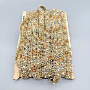 Unused MCM 50s Rhinestone Pearl Couture Dress Trim Gold Metallic Approx 17 Yards